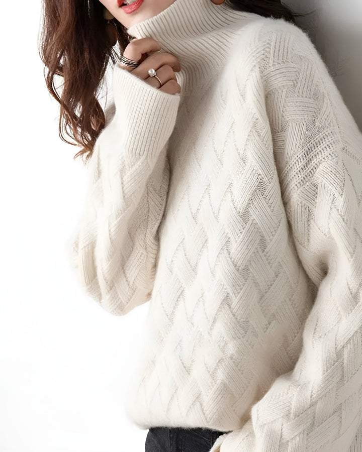 Chic soft cashmere turtleneck jumper